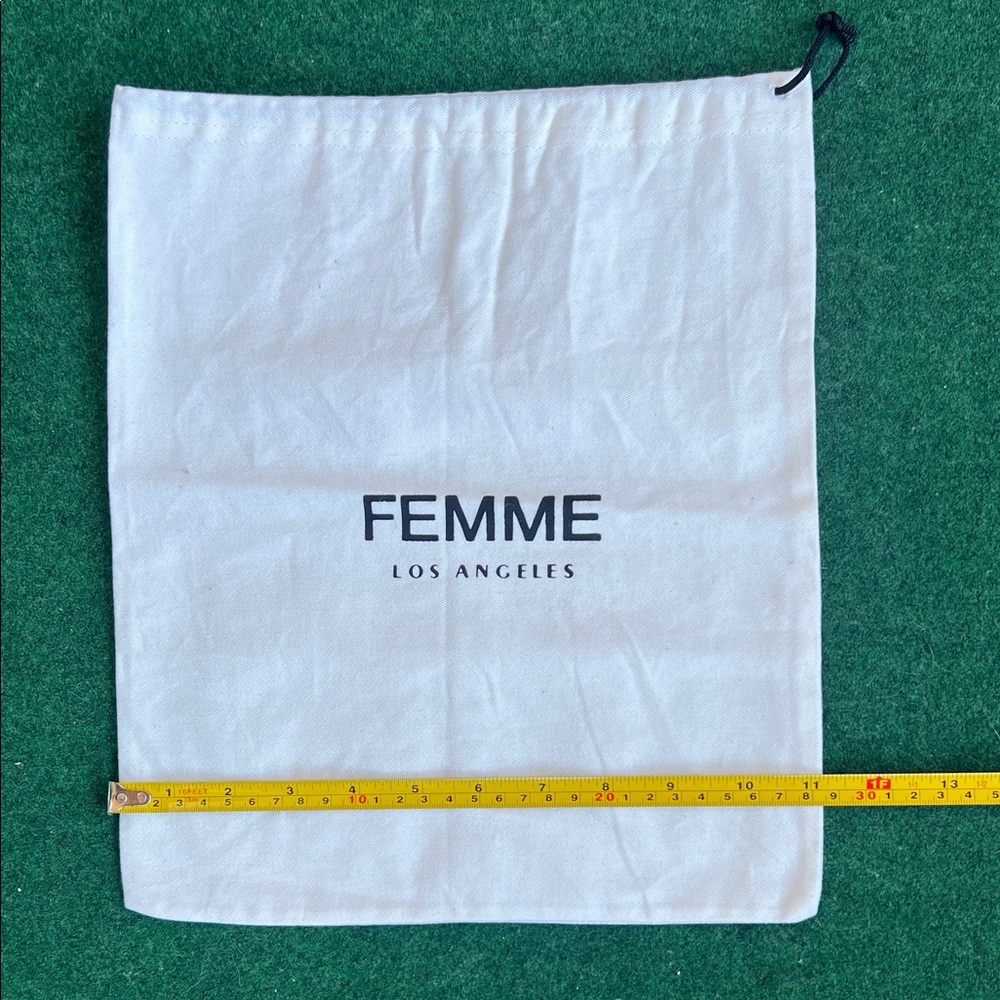 La Femme White Drawstring Dust Bag with Black Logo